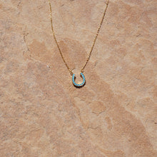 Load image into Gallery viewer, Grit & Grace Turqouise Crystal Horseshoe Necklace