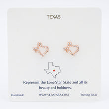 Load image into Gallery viewer, Texas-shaped pave crystal earrings in sterling silver