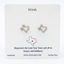 Load image into Gallery viewer, Texas-shaped pave crystal earrings in sterling silver