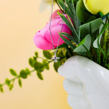 Load image into Gallery viewer, Travel-inspired airplane necklace with shimmering crystal