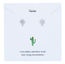 Load image into Gallery viewer, Gold Cactus Earrings
