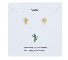 Load image into Gallery viewer, Gold Cactus Earrings