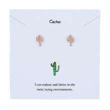 Load image into Gallery viewer, Gold Cactus Earrings