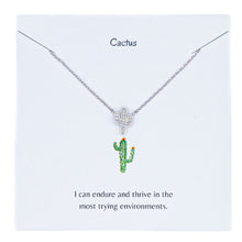 Load image into Gallery viewer, Silver Cactus Necklace