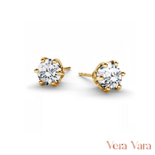 Load image into Gallery viewer, Sterling Silver Crystal Studs in Gold
