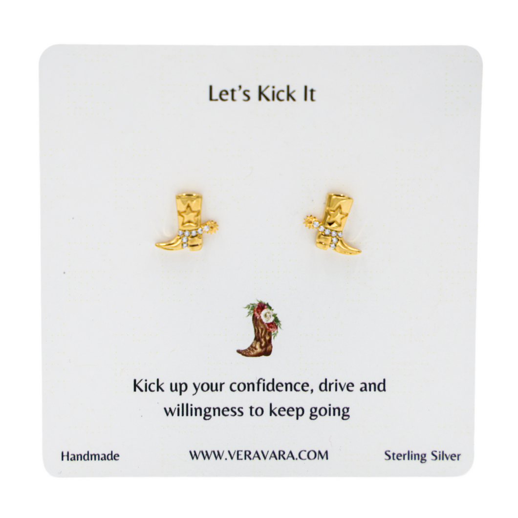 Western-style cowboy boot earrings 