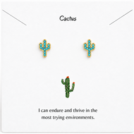 Saguaro Turquoise Crystal Cactus Earrings