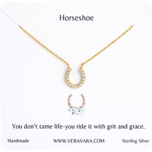 Load image into Gallery viewer, Grit and Grace – Horseshoe Crystal Necklace

