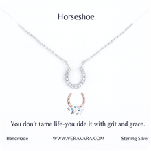 Load image into Gallery viewer, Grit and Grace – Horseshoe Crystal Necklace
