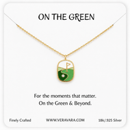 On The Green Enamel Crystal Necklace