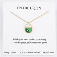 On The Green Enamel Crystal Necklace