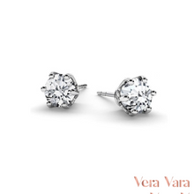 Load image into Gallery viewer, Sterling Silver Crystal Studs
