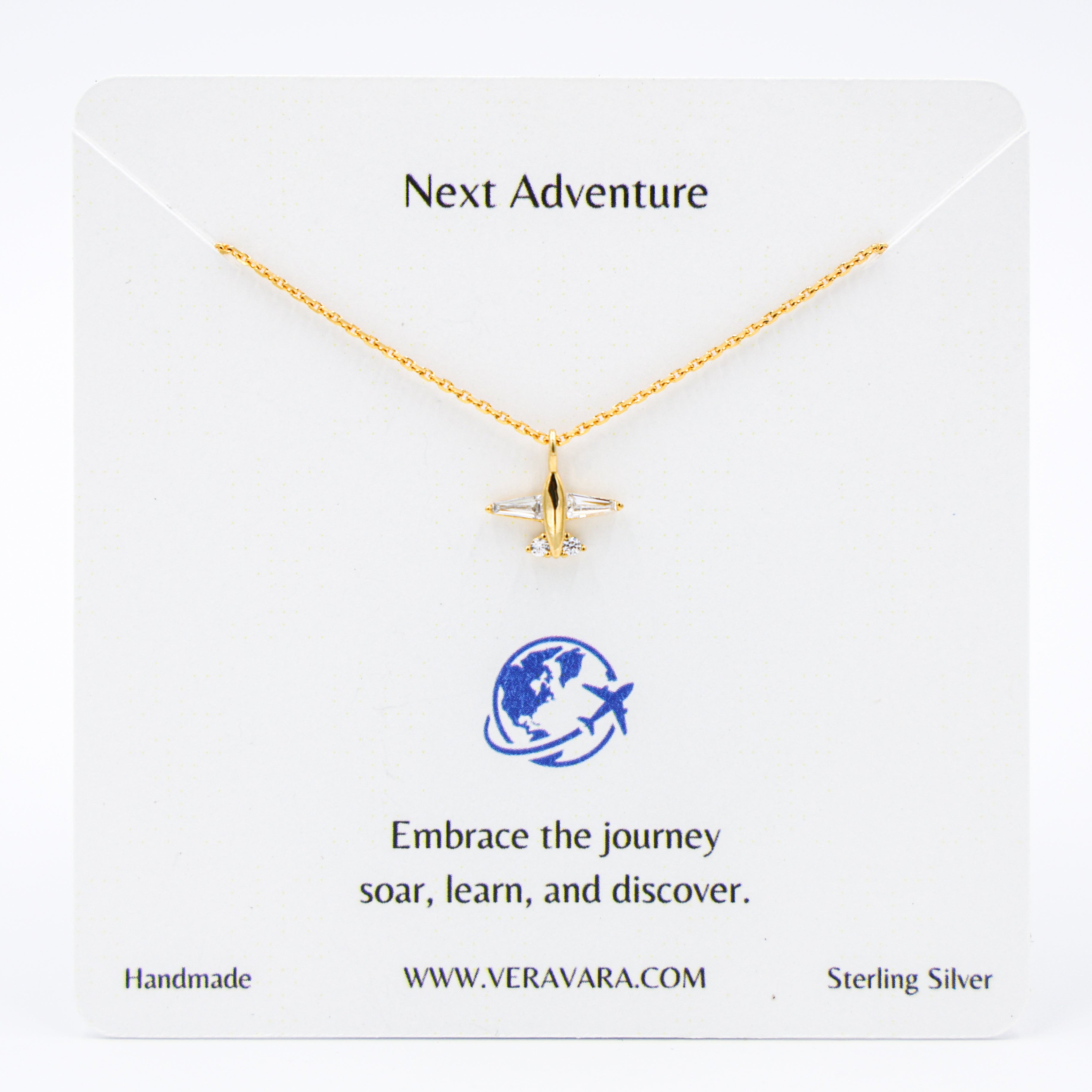Jetsetter Airplane Crystal Necklace – Vera Vara