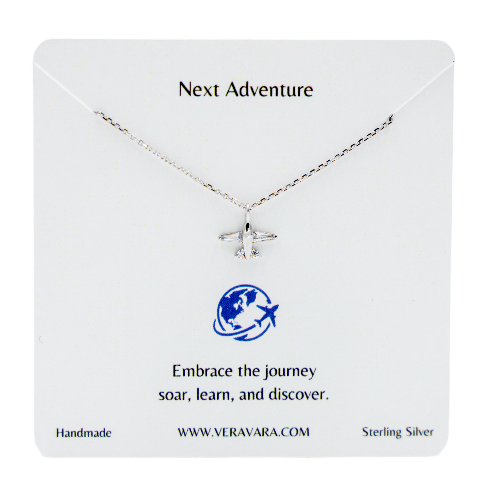 Jetsetter Airplane Crystal Necklace – Vera Vara