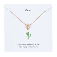 Rose Gold Cactus Necklace