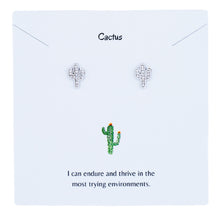 Load image into Gallery viewer, Silver Cactus Earrings
