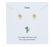 Load image into Gallery viewer, Gold Cactus Earrings
