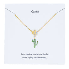 Load image into Gallery viewer, Saguaro Gold Cactus Necklace
