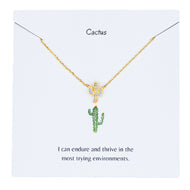 Sedona Gold Cactus Necklace