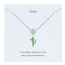 Load image into Gallery viewer, Silver Cactus Necklace
