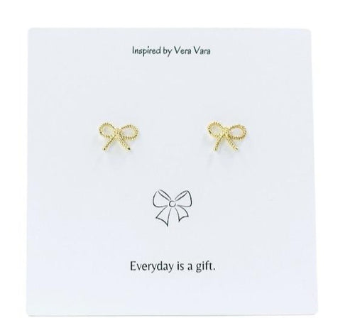 Gift Bow Earrings Gold